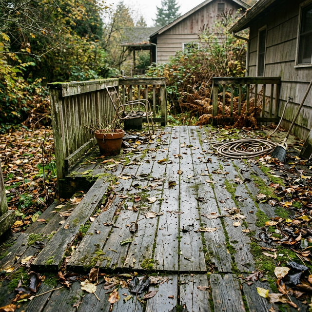 Before Deck & Patio Restoration